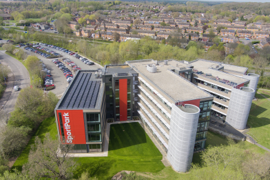 The image shows the SportPark facility including its new extension