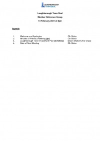 Loughborough Town Deal - Member Reference Group meeting - February 10, 2021 - Agenda