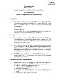 Loughborough Town Deal Member Reference Group Meeting - Item 3 - Loughborough Town Investment Plan - February 10, 2021