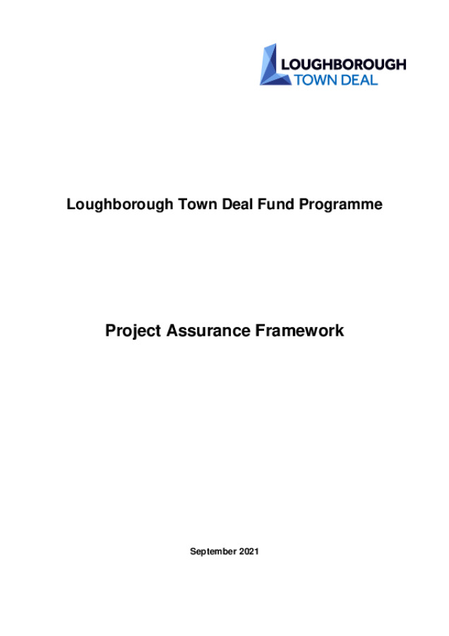 Loughborough Town Deal Project Assurance Framework
